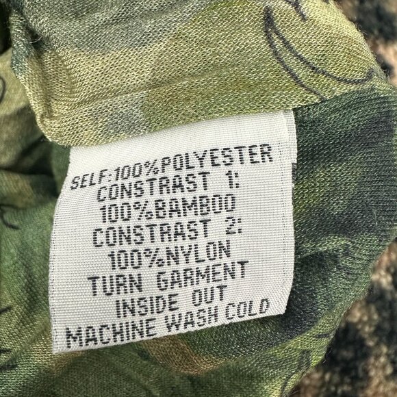 Calme XXL Printed Fleece Jacket Camouflage Pattern Polyester & Bamboo - Picture 4 of 13